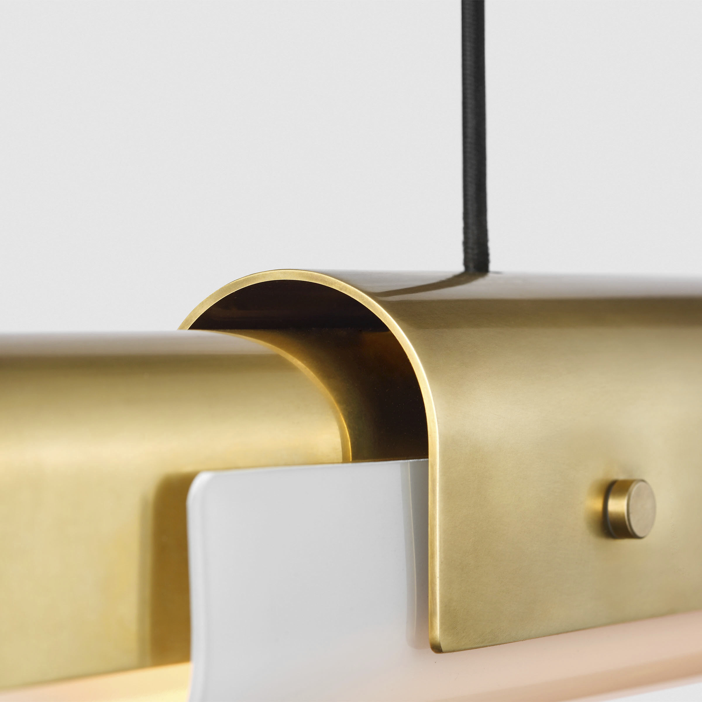 Avroko Ambrose Linear Chandelier Ceiling Light in Hand Rubbed Antique Brass