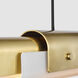 Avroko Ambrose Linear Chandelier Ceiling Light in Hand Rubbed Antique Brass