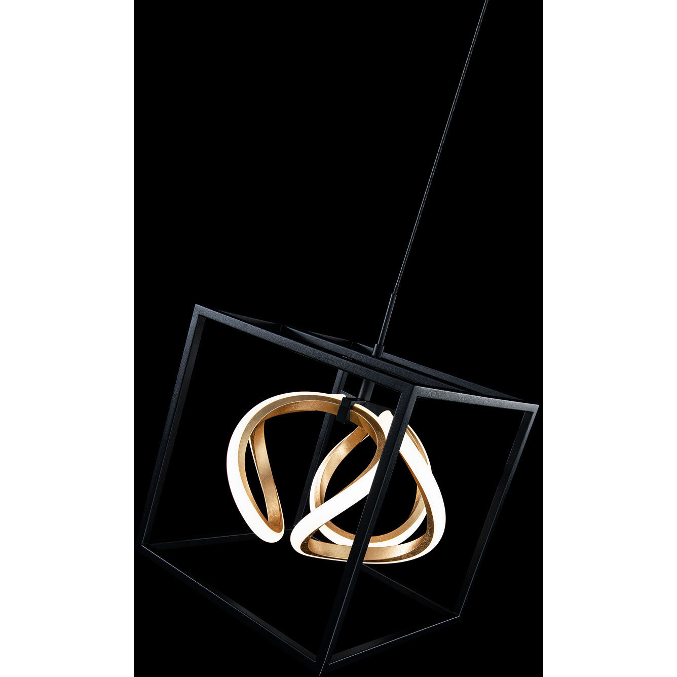 Sinclair LED 10 inch Black Gold Leaf Mini-Pendant Ceiling Light, dweLED