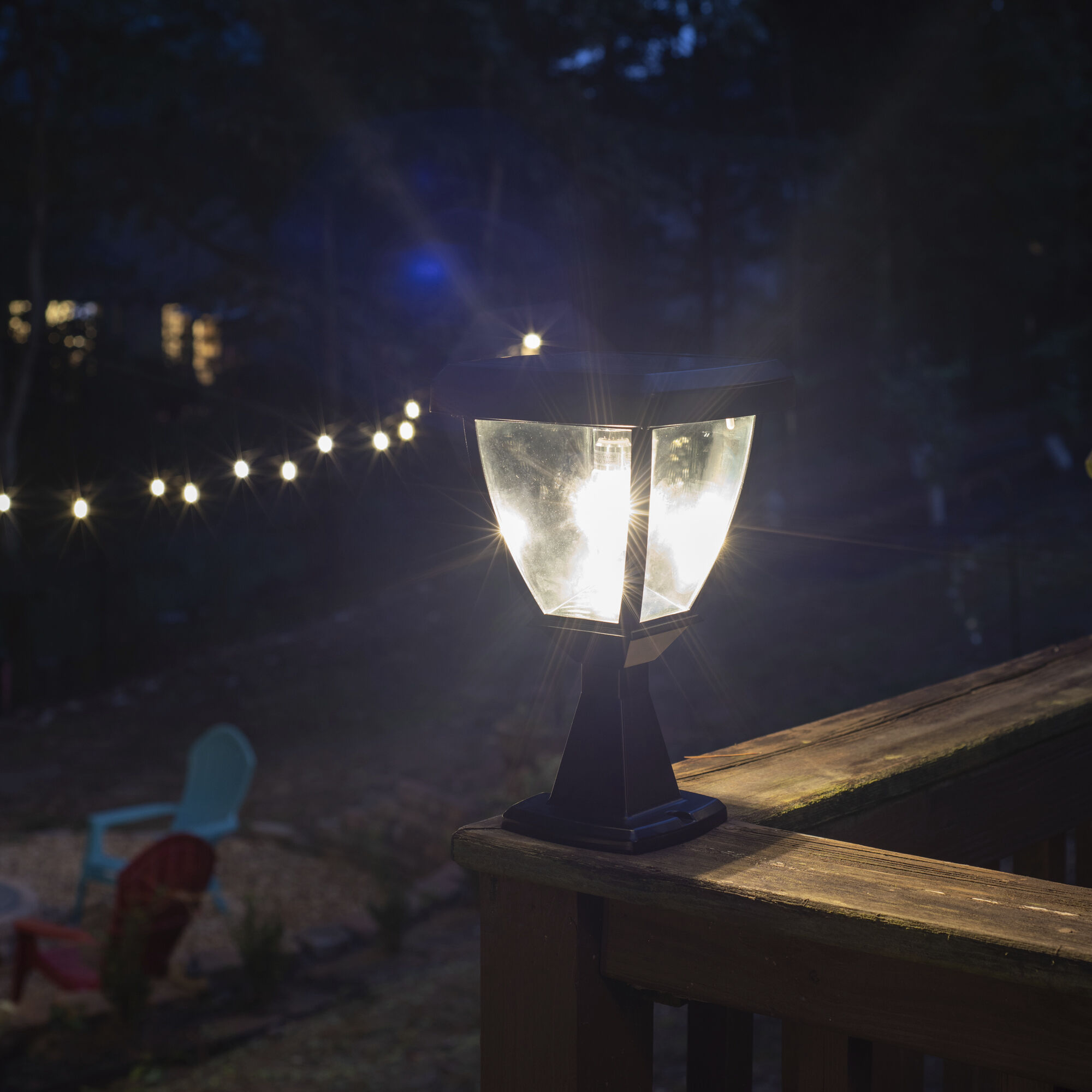 Inversee 1 Light 12.75 inch Black Post Light, Solar