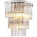 East 3 Light 12.99 inch Nickel and Clear Glass Wall Lamp Wall Light