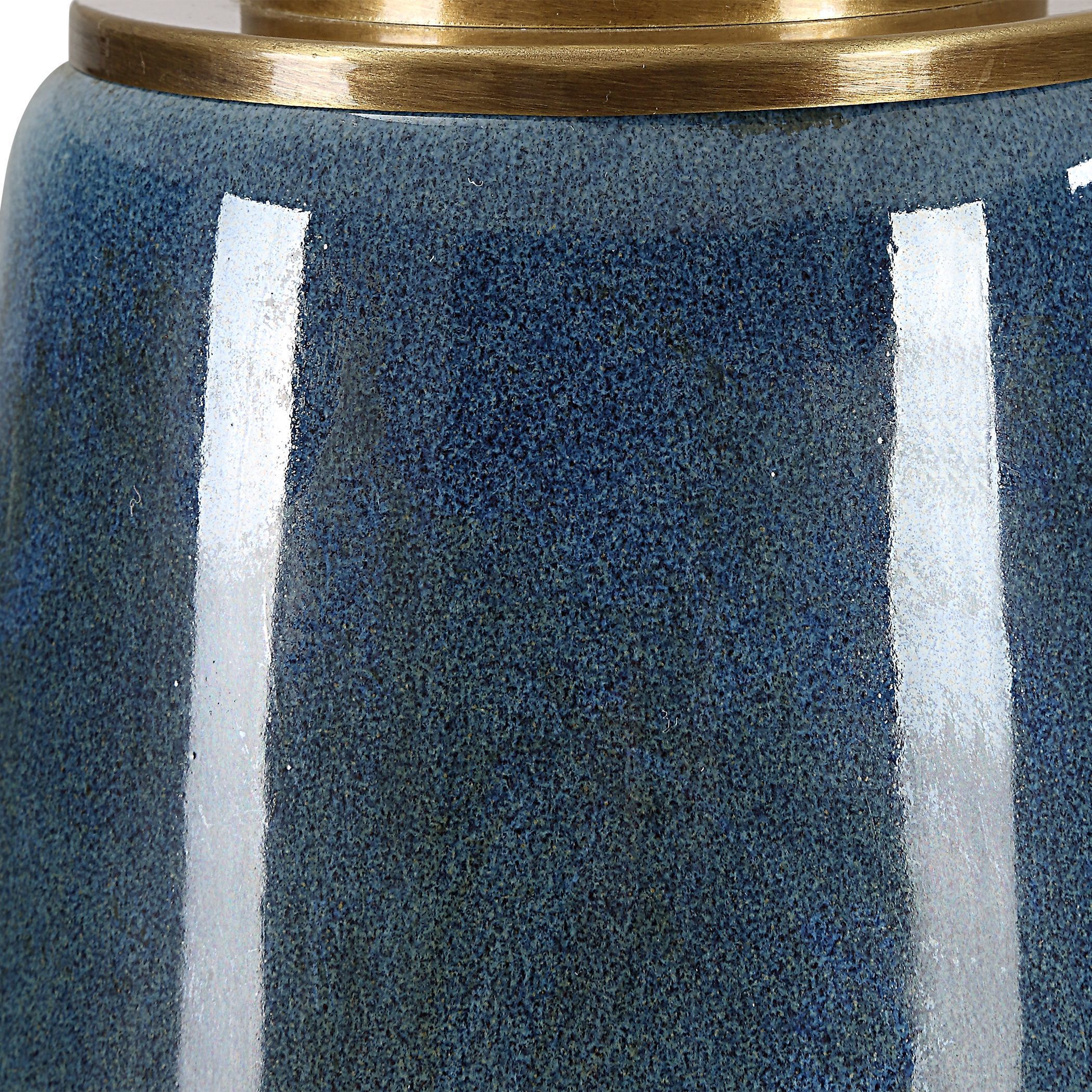 Submerged 26.25 inch 150.00 watt Deep Blue Glaze and Antique Brass Table Lamp Portable Light