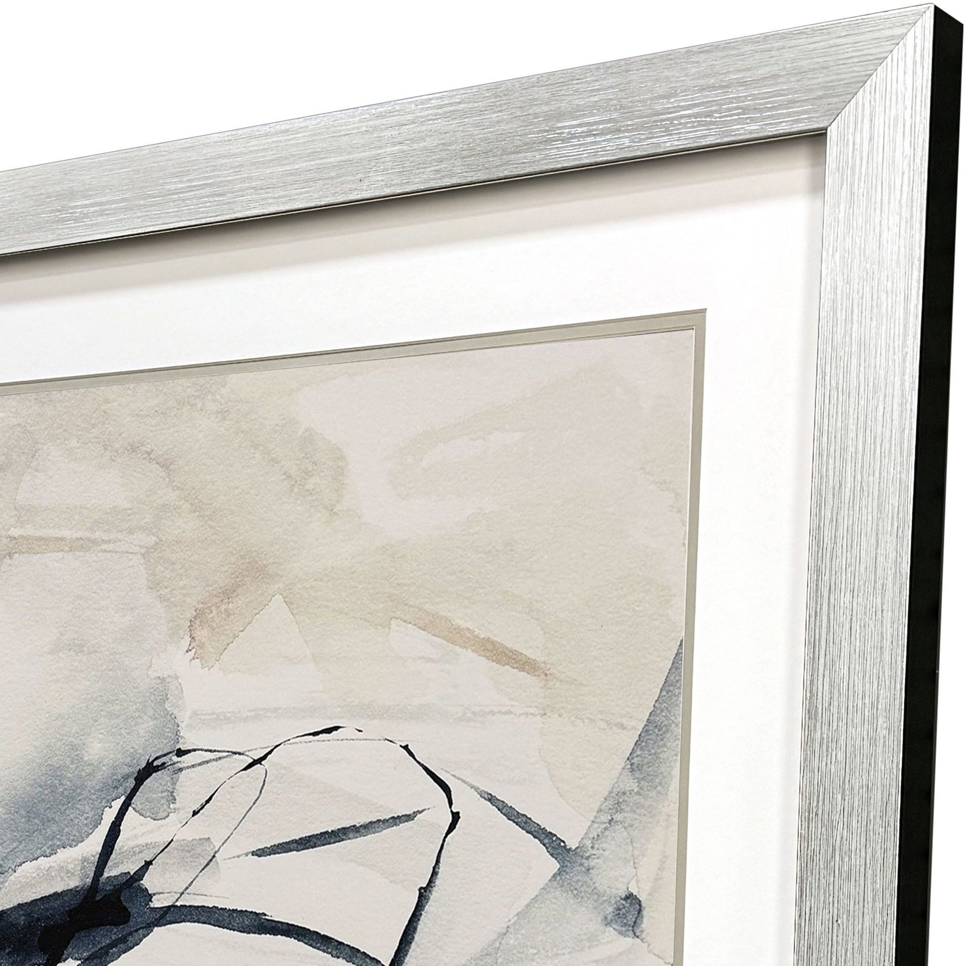 Indigo Markings Blue and Beige and Gray Framed Art, Propac