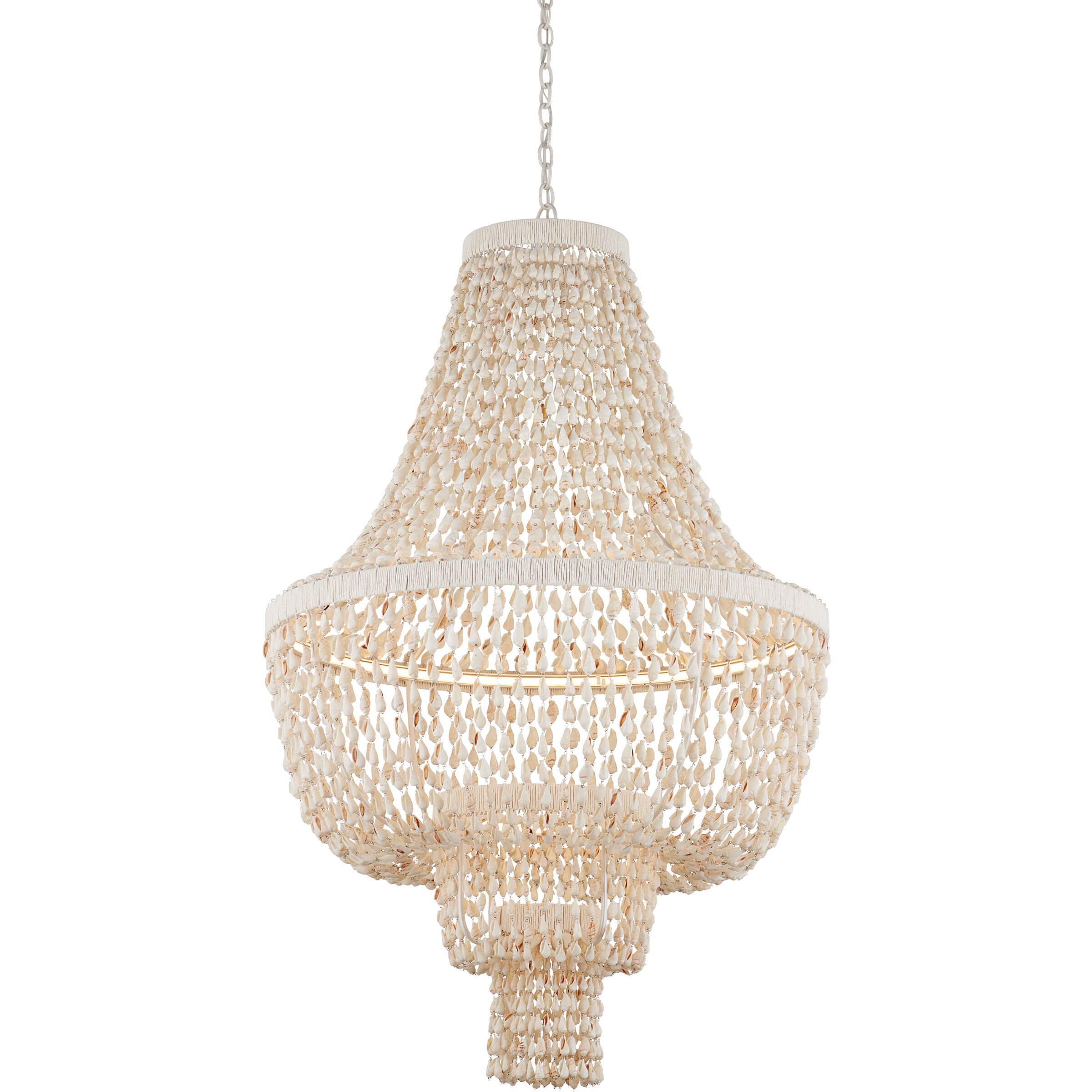 Cybele LED 35.5 inch Natural/Pearlized White/White Chandelier Ceiling Light