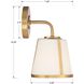 Fulton Bath Sconce Wall Light in Antique Gold, White