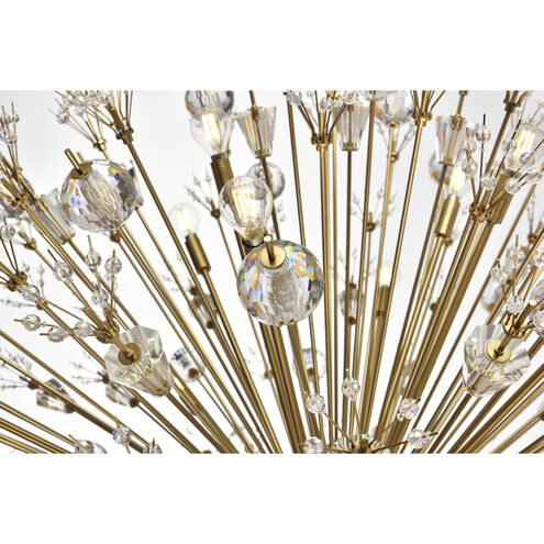 Vera 90 Light 50 inch Satin Gold Chandelier Ceiling Light