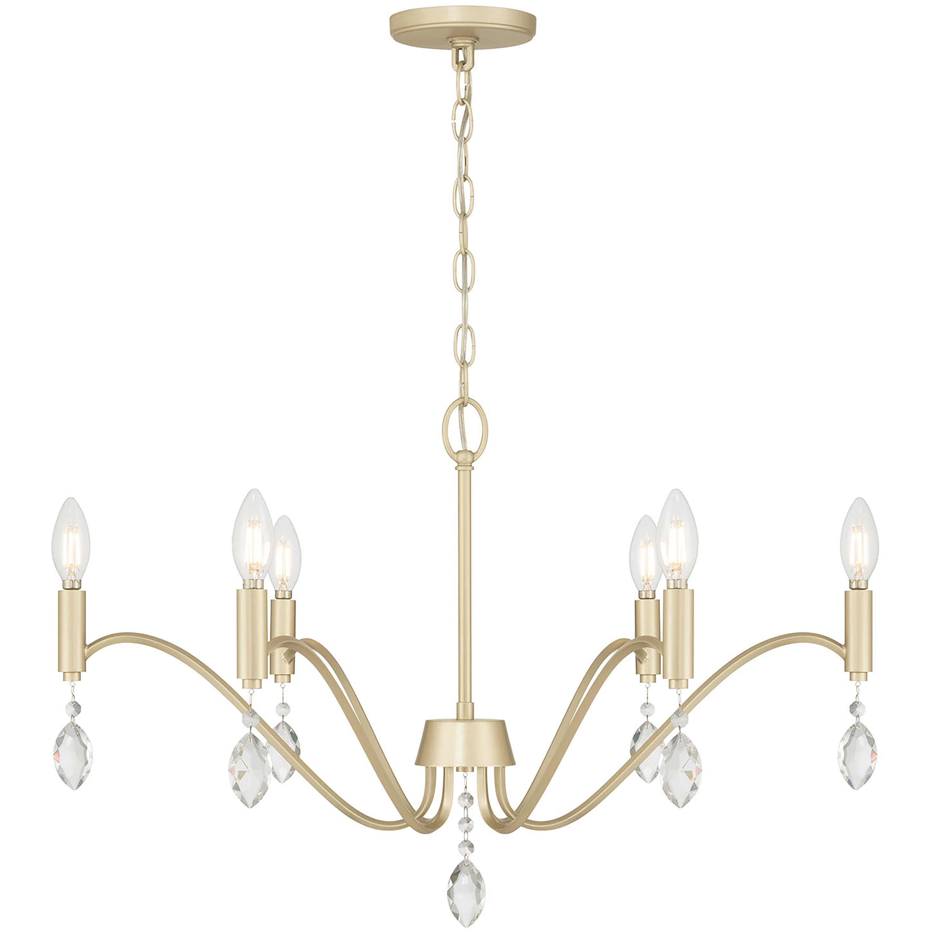 Aureline 6 Light 28 inch Aged Silver Chandelier Ceiling Light