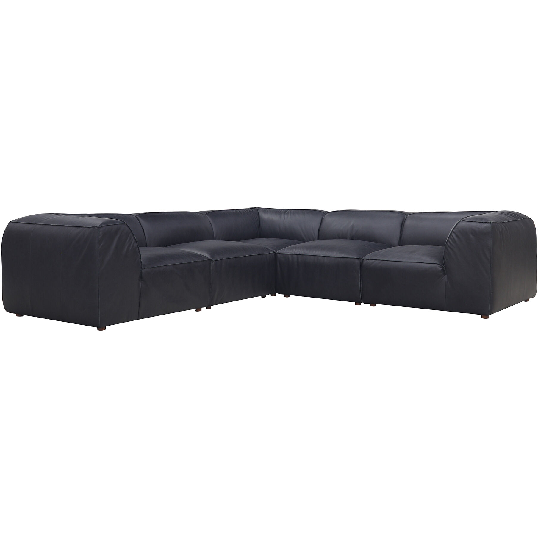 Form Vantage Black Leather Modular Sectional, Dream