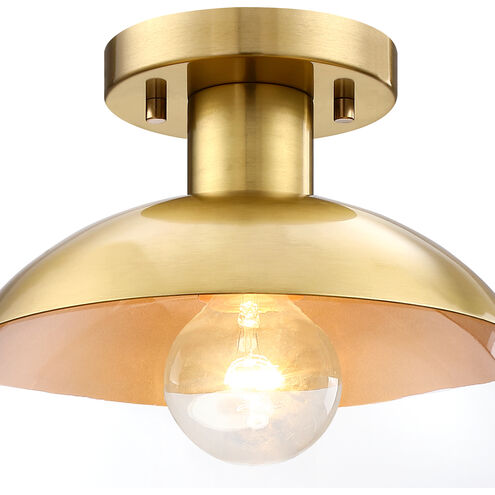 Rey 1 Light 13 inch Brushed Gold Semi Flush Mount Ceiling Light