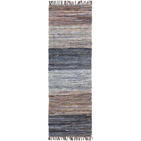 Denim 96 X 30 inch Blue and Brown Runner, Cotton