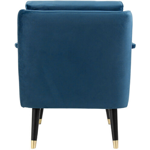 Valvet Blue and Black and Gold Single Sofa 
