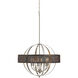 Willow 6 Light 26 inch Brushed Steel Chandelier Ceiling Light