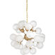 Chelsea House 27 Light 24 inch Antique Brass/Milk Chandelier Ceiling Light