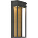 Clyne LED 15 inch Sand Coal Black and Legacy Brass Outdoor Wall Sconce
