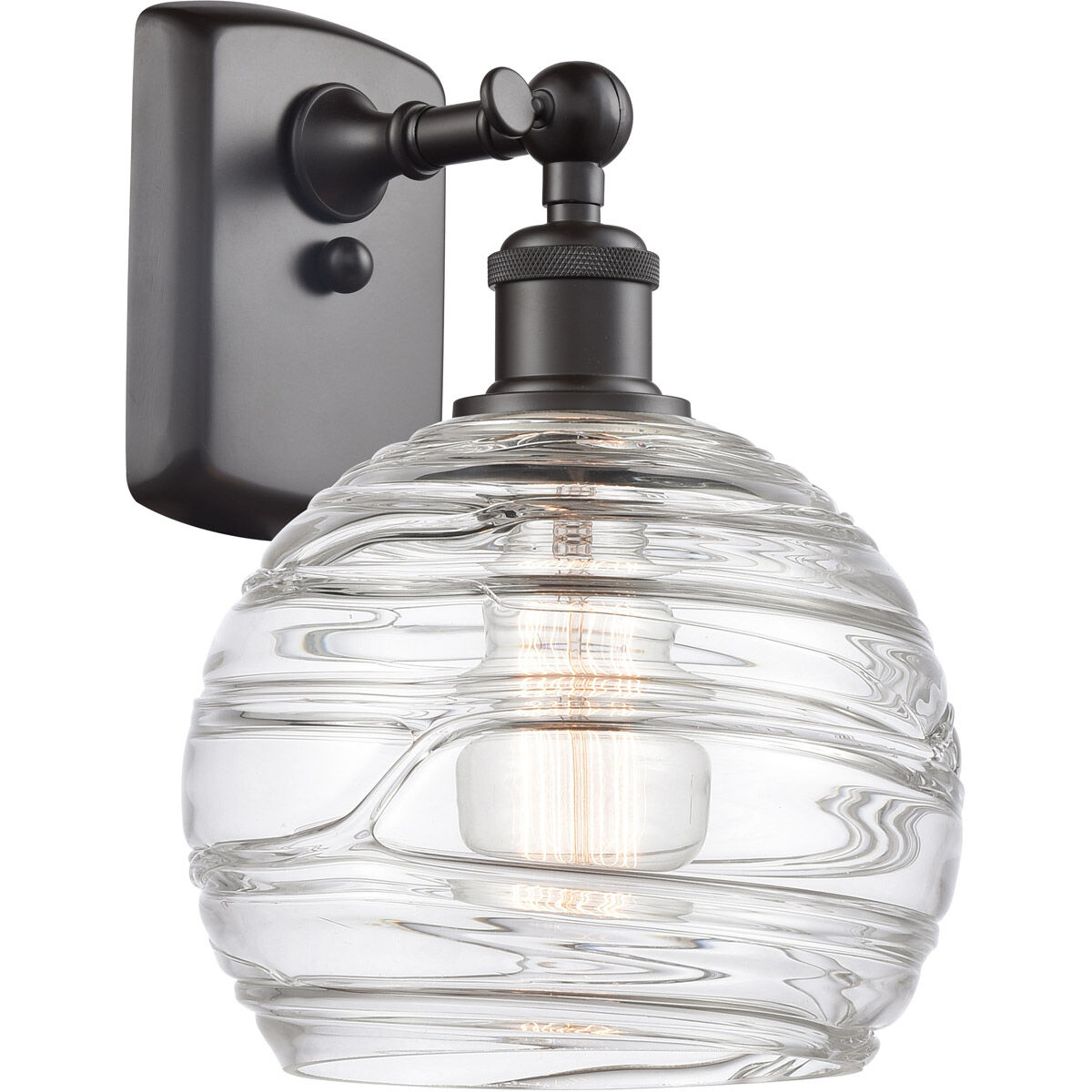 Ballston Deco Swirl 1 Light 8 inch Oil Rubbed Bronze Sconce Wall Light, Ballston