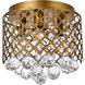 Tully 3 Light 10 inch Brass Flush Mount Ceiling Light