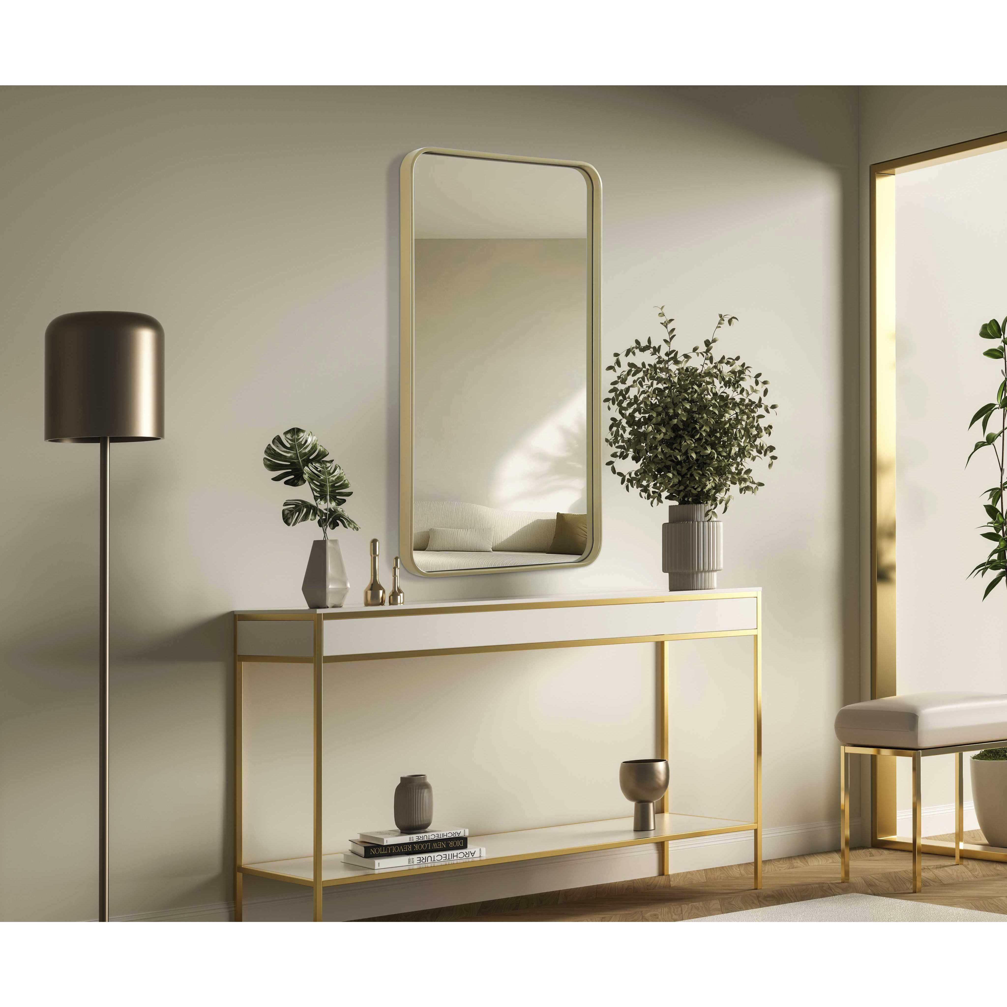 Remy 40 X 22 inch Brass Mirror
