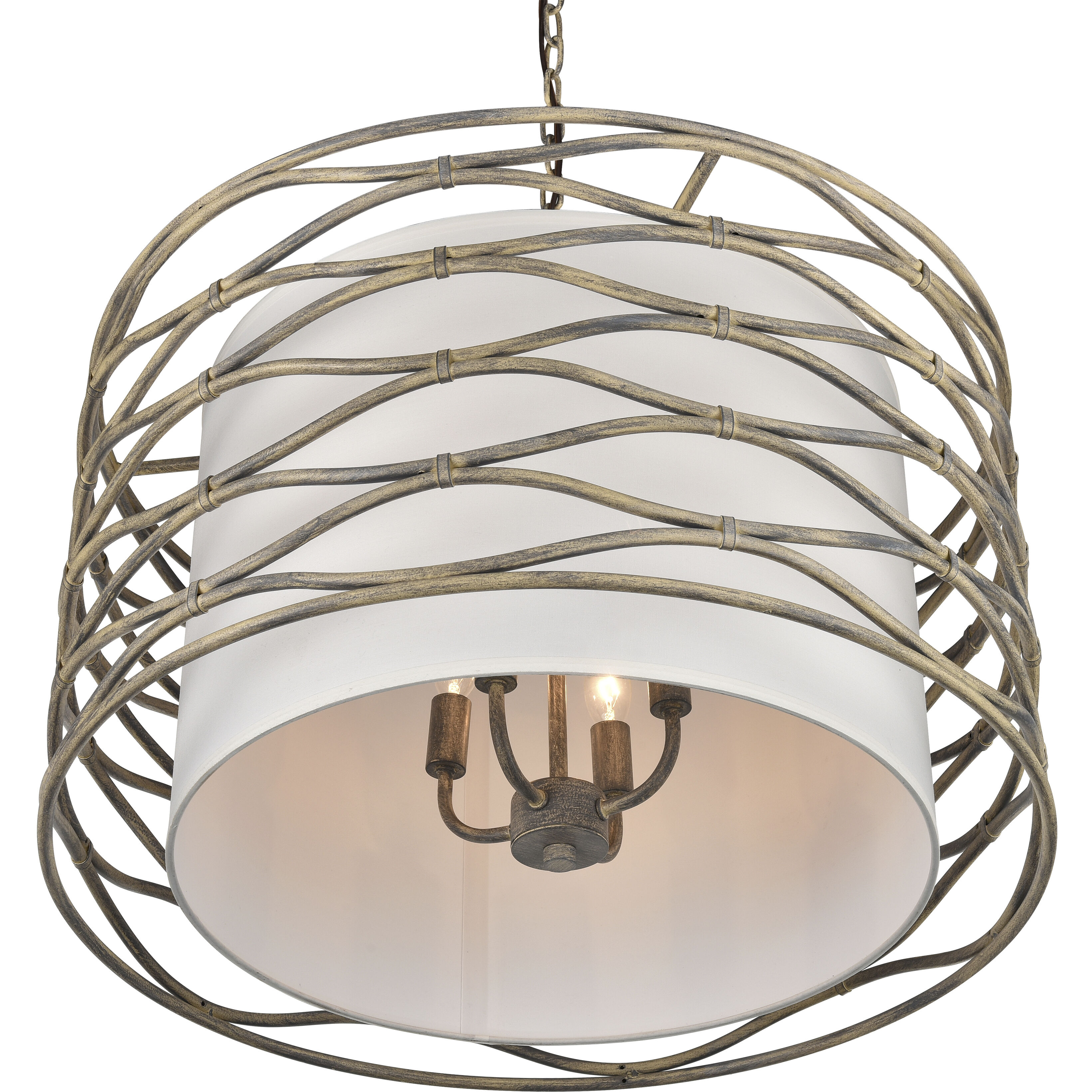 Hillcrest 4 Light 24 inch Dry White Chandelier Ceiling Light