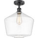 Ballston Cindyrella 1 Light 12 inch Matte Black Semi-Flush Mount Ceiling Light in Incandescent, Clear Glass