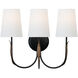 Thomas O'Brien Kairos LED 17.5 inch Aged Iron and Roman Bronze Triple Sconce Wall Light