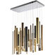 Flute LED 35.5 inch Multi-Plated Linear Pendant Ceiling Light