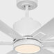 Flera Smart 52 LED 52 inch Matte White with Matte White ABS Blades Ceiling Fan