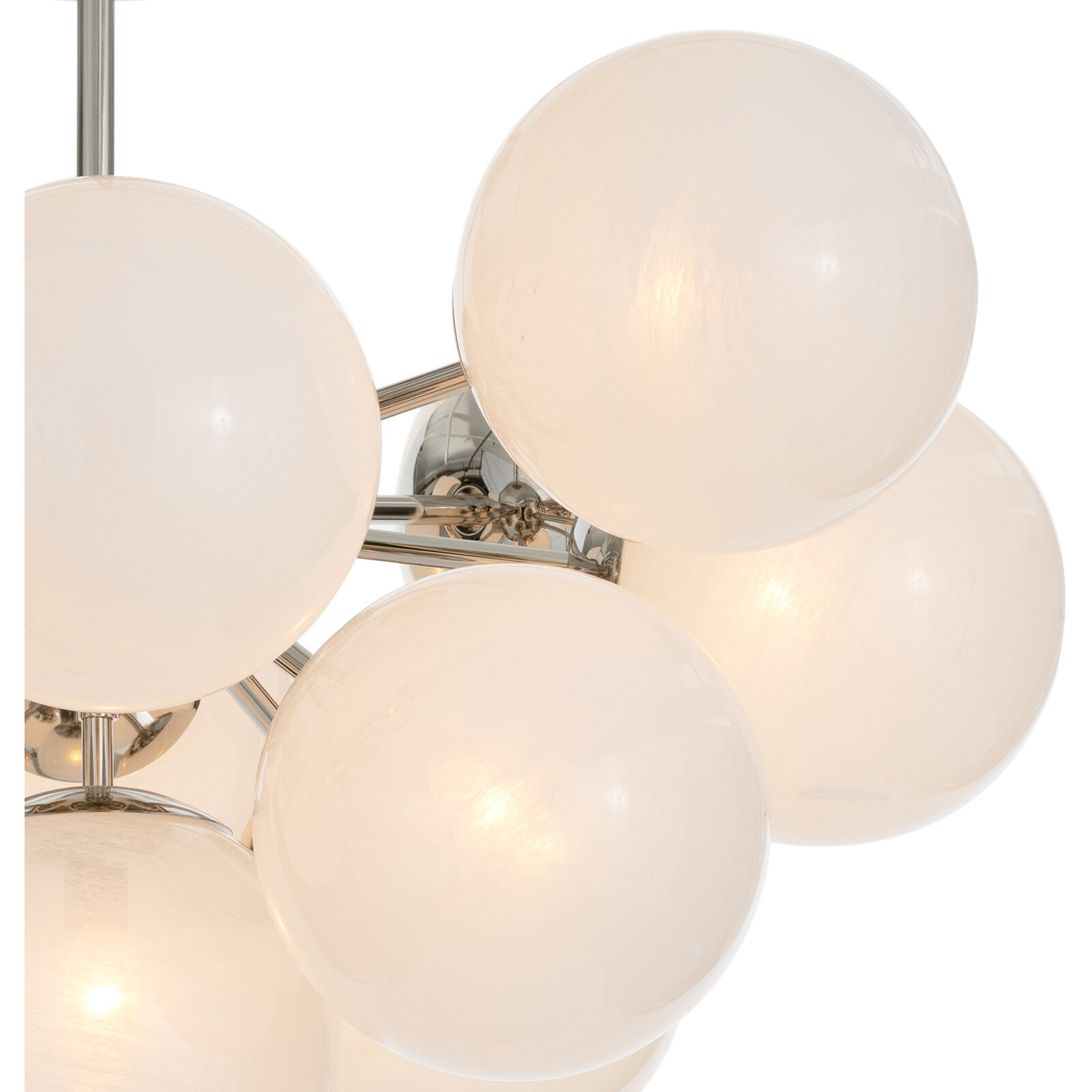 Shine 13 Light 33.75 inch Polished Nickel Flush Mount Ceiling Light in Swirl Glass