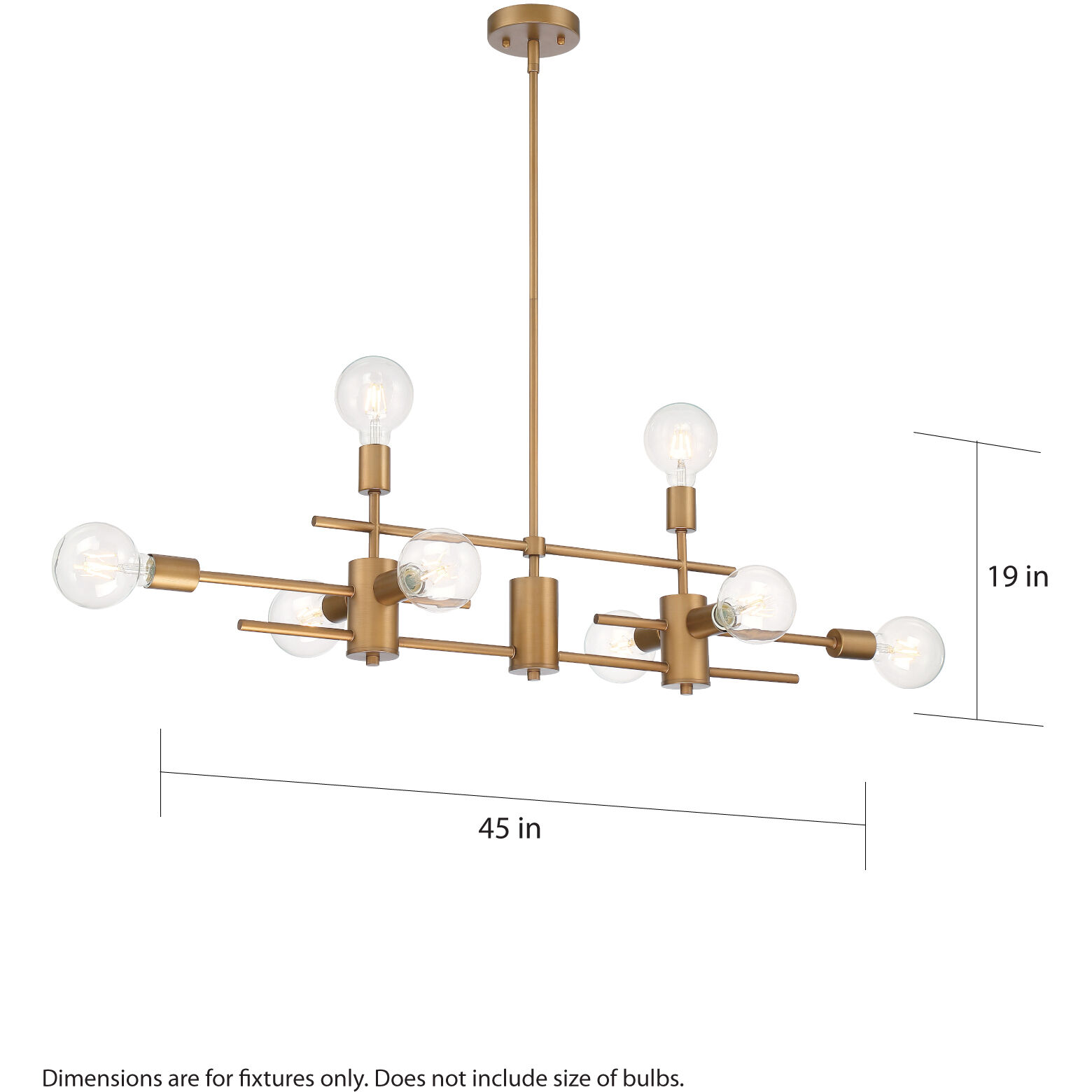 Delphi 8 Light 45 inch Aged Gold Island Pendant Ceiling Light