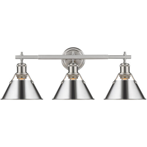 Orwell 3 Light 27.25 inch Pewter Bath Vanity Wall Light in Chrome