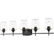 Joliet 5 Light 38 inch Matte Black Vanity Wall Light