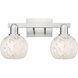 Arcadia White Mouchette 2 Light 17 inch Brushed Satin Nickel Bath Vanity Light Wall Light