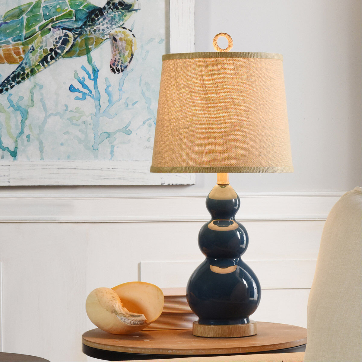 Signature 26.5 inch 60 watt Blue and Taupe Table Lamp Portable Light