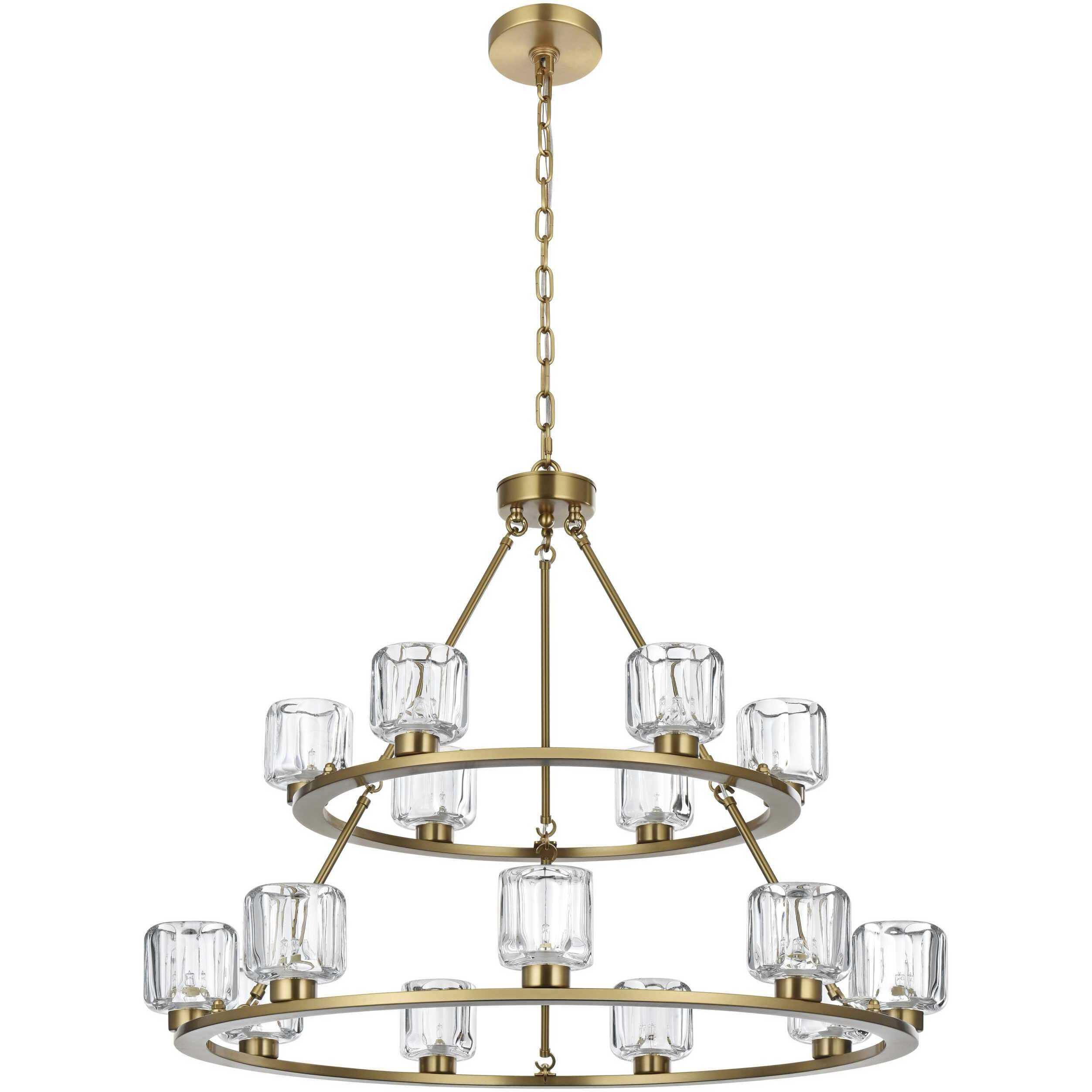 Cadence 15 Light 36 inch Satin Gold Chandelier Ceiling Light