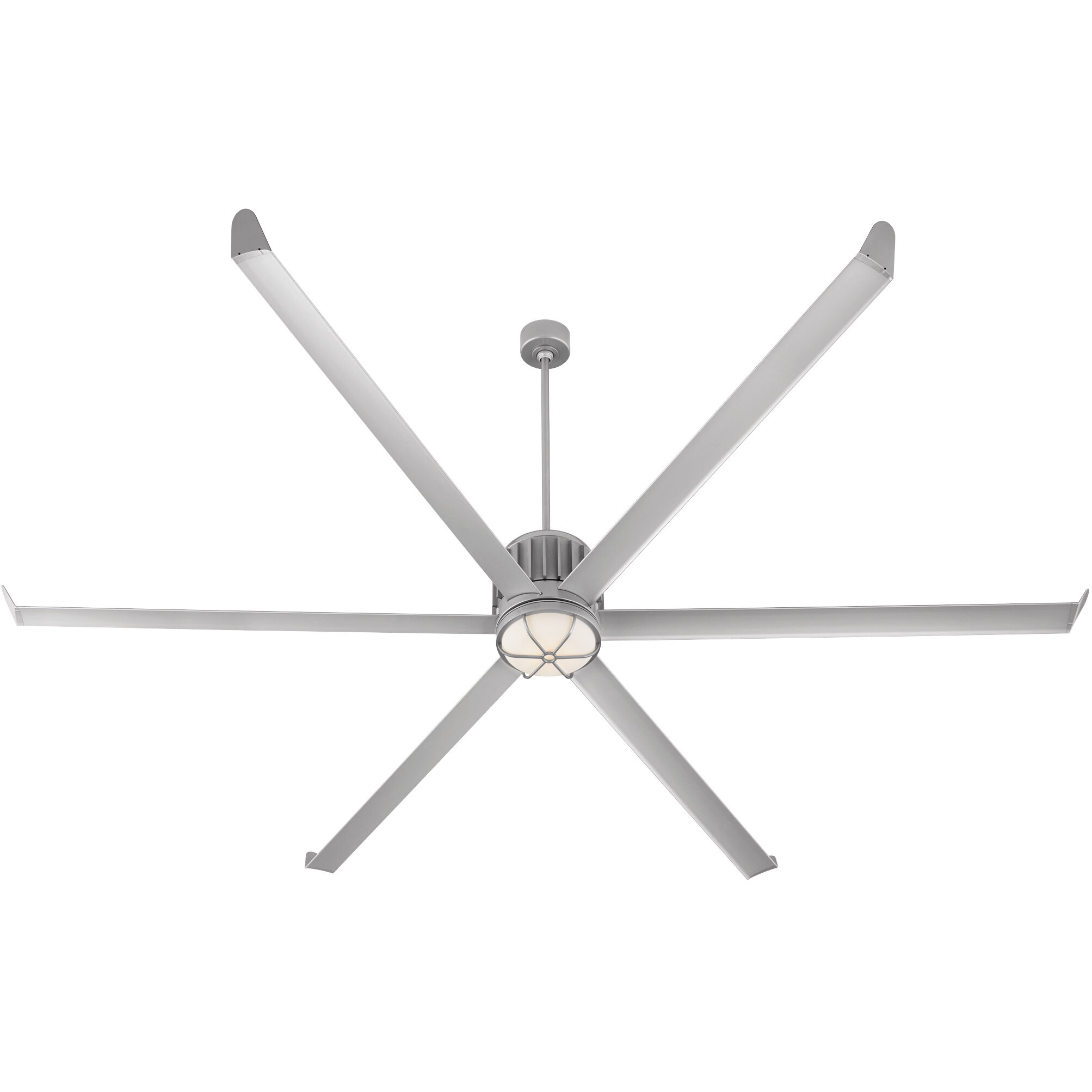 Enorme 100 inch Classic Nickel with Satin Nickel Blades Outdoor Ceiling Fan