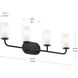 Mack 4 Light 31.5 inch Matte Black Vanity Light Wall Light
