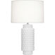 Dolly 27.5 inch 150 watt Matte Daisy Glazed Textured Ceramic Table Lamp Portable Light in Fondine
