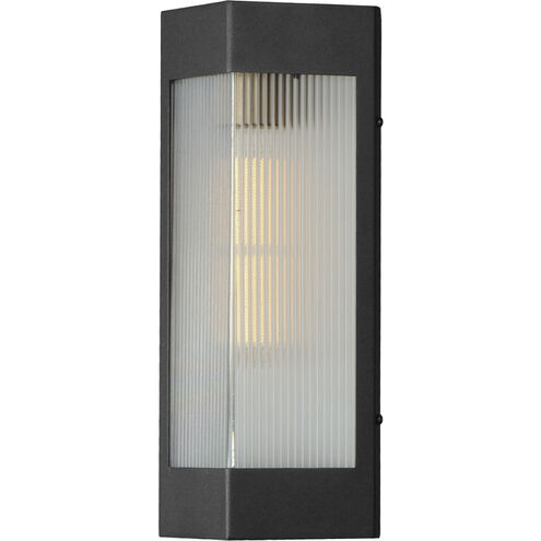 Triform 1 Light 14 inch Black and Antique Brass Outdoor Wall Mount