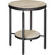 Dauntless 24 X 19 inch Travertine and Matte Black Side Table