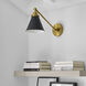 C&M by Chapman & Myers Wellfleet 15.88 inch 75 watt Midnight Black and Burnished Brass Task Sconce Wall Light in Midnight Black / Burnished Brass