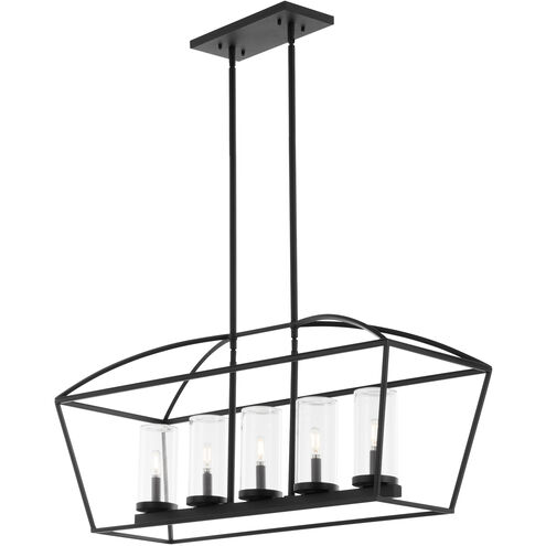 Odeon 5 Light 14 inch Matte Black Chandelier Ceiling Light