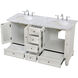 Rhodes 60 X 60 X 35 inch Antique White and Brushed Nickel Vanity Sink Set