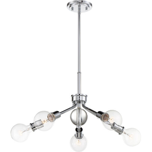 Bounce 5 Light 27 inch Polished Nickel Pendant Ceiling Light