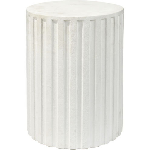 Fluted Column 22 X 16 inch White Concrete Side Table