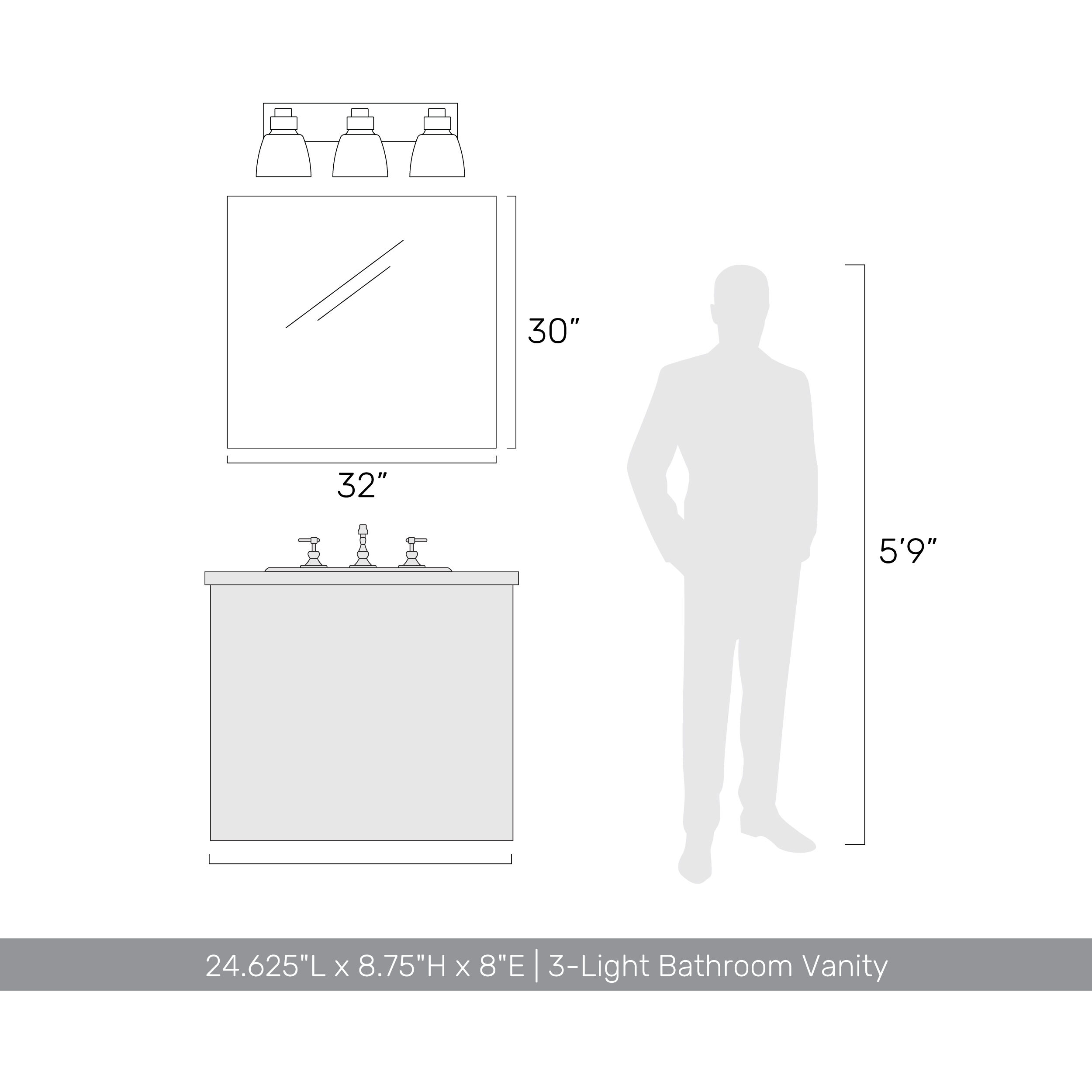 Remy Vanity Wall Light in Brushed Champagne Brass