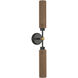 Alora Mood Colby 2 Light 2.5 inch Matte Black Bath Vanity Light Wall Light in Matte Black and Tan Jute
