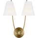 C&M by Chapman & Myers Marina 2 Light 14.5 inch Burnished Brass Double Sconce Wall Light