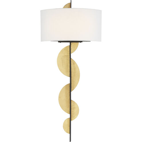 Navia LED 12 inch Sand Coal and Ardent Gold Leaf Wall Sconce Wall Light