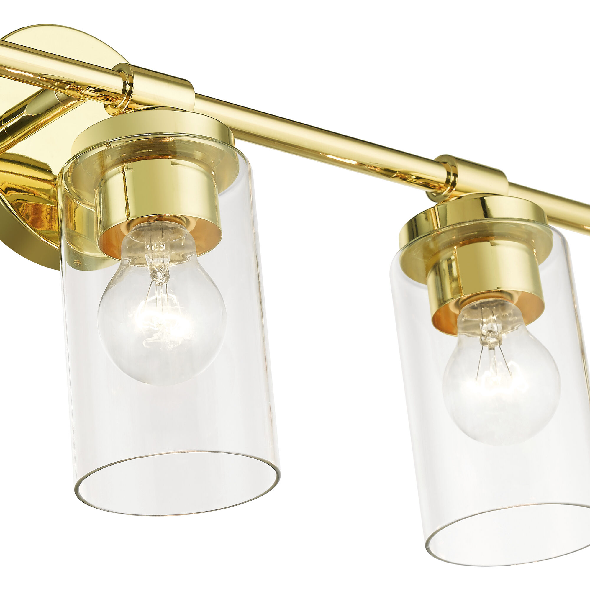 Whittier 5 Light 35 inch Polished Brass Vanity Wall Sconce Wall Light, Large