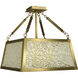 Avery 4 Light 16 inch Brushed Brass Semi-Flush Ceiling Light