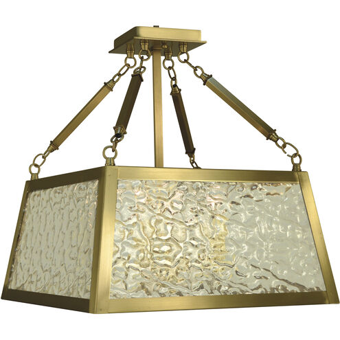 Avery 4 Light 16 inch Brushed Brass Semi-Flush Ceiling Light